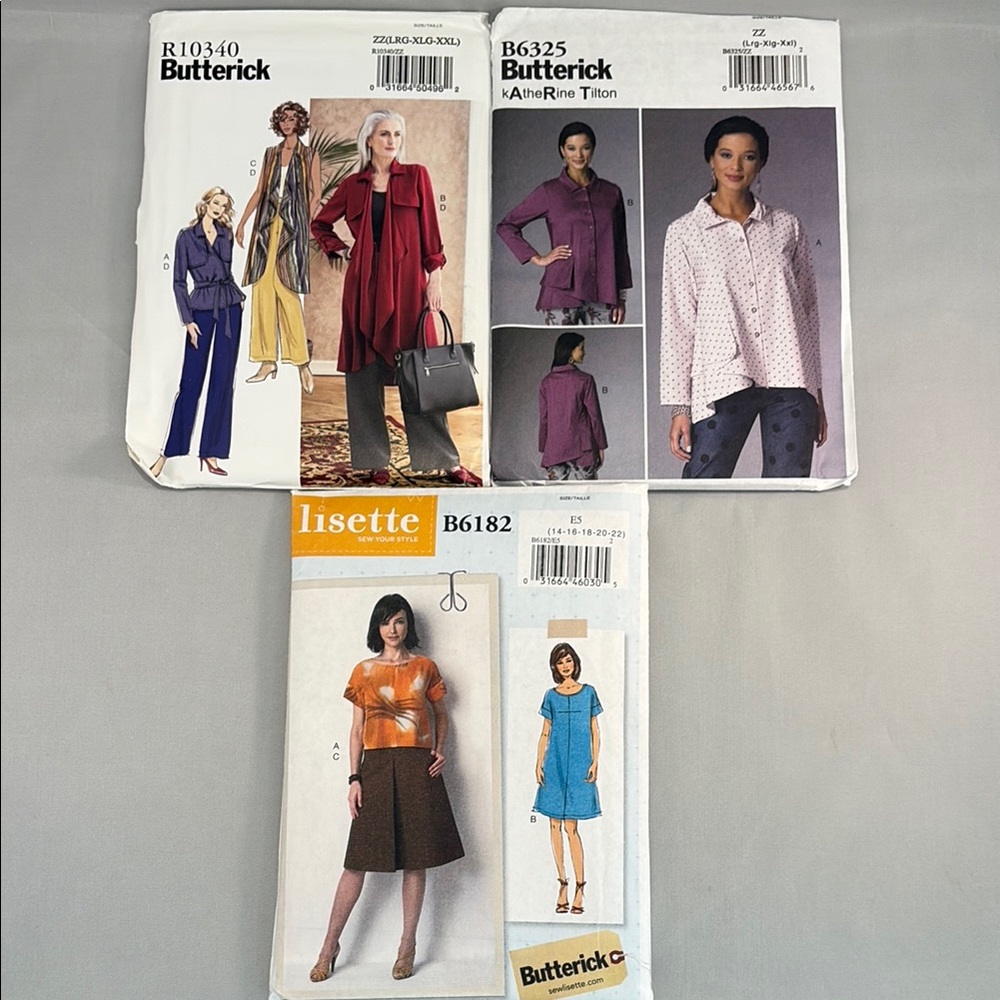 Butterick Sewing Patterns Bundle Of 3 Uncut